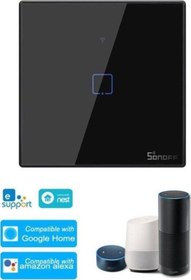 Resim T3Eu1C-Tx Wifi Dokunmatik Akıllı Anahtar | Alexa , Google , Nest , Echo , Echo Dot , Tap | Si 