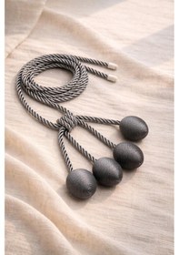 Resim 4 Toplu Halat Sarım Tavan Braçöl Fon Ve Tül Perde Bağı Antrasit 1 Adet Antrasit 