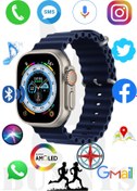 Resim Bunnys Reeder P13 Blue Max 2021 Uyumlu Akıllı Saat Konuşma Özellikli Watch 8 Ultra 49MM AMOLED EKRAN 