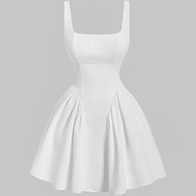 Resim Kadınların şık askısız beyaz vücut giyimli elbisesi - Polyester, kolsuz, ruched detaylı, tüm mevsimler için mükemmel, yetişkin moda, vücut giyimli elbise | Ruched detaylı elbise | Polyester elbise 