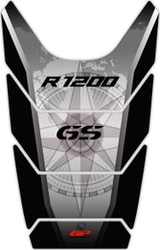 Resim BMW R 1200 GS 2008-2012 Uyumlu Tank Pad Siyah-Gri Gp Kompozit