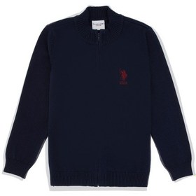 Resim U.S. Polo Assn. Erkek Çocuk Lacivert Fermuarlı Triko Hırka 50295560-VR033 
