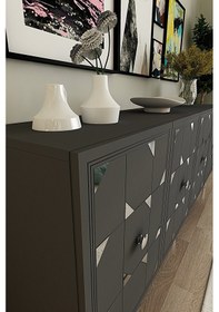 Resim Ka1803as Moka180 Konsol, Kahve Köşesi, Tv Sehpası Antrasit-sılver 180cm Antrasit-sılver 