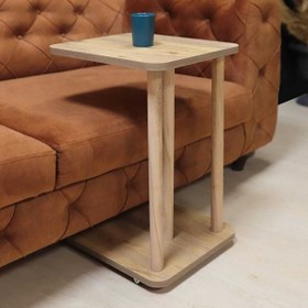 Resim Evnalia Tekerlekli Ahşap Ayaklı Tembellik C-sehpa Zigon Yan Koltuk Laptop Servis Sehpası Zigon 35x40 