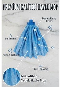 Resim Mikrofiber Mavi Mop Paspas Yedek Ucu 1 Adet Kaliteli Mikrofiber Parke Mermer Seramik Fayans Paspas Laminant Temizlik 