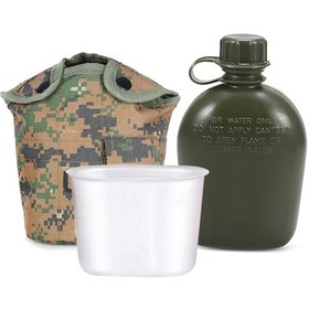 Resim Ximistore9 Dış Mekan Seyahat İçin Plastik Matara, Alüminyum Bardak Ve Kapak Seti 457g Çok Renkli 