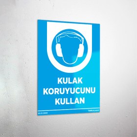Resim Kulak Koruyucunu Kullan Levhası - 20x30 cm / Kompozit 