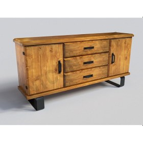 Resim Ari Ntconcept Masif Ağaç Çekmeceli Kapaklı Konsol 