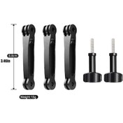 Resim 3 Adet 3.46 İnç Kol-cnc Alüminyum Uzatma Montaj Kolu Gopro Max Fusion Hero 10 9 8 Eken İnsta360 Kameralar Fotoğraf Çekim Bağlantı Braketi Adaptörü 