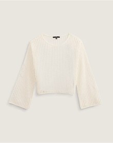 Resim Vans Mila Open Knit Crop Crew Bayan Sweat Vn000m9hfs81 Krem 