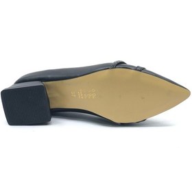 Resim Mehtap Taş Detaylı Kısa Topuklu Kadın Babet Ayakkabı Siyah 