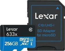 Resim High Performance 256 GB 633x microSDXC Lexar