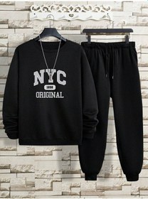 Resim Nyc Baskılı Baskılı Eşofman Takımı Siyah 