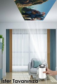 Resim teknotrust LED Taşınabilir Projeksiyon Projektör Cihazı Mini Projektör Led Projektör 4k Projektör 8000:1 FULL 