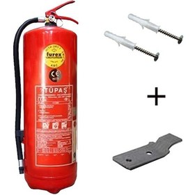 Resim Tüpaş Yangın Tüpü 6 KG + Askı Aparatı+ Dübel Vida 3'lü Set 