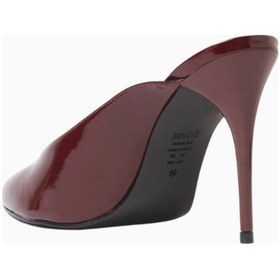 Resim Schutz 100mm Stiletto Topuklu Patent Deri Almond-toe Mules, Günlük Ve Gece Şıklığı Terlik Bordo 38 
