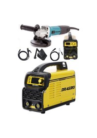 Resim Dragro DRG-200kynk Technology Sarı Çift Kartlı 200 Amper Invertör Kaynak Makinası 3000W Taşlama 2li Set 
