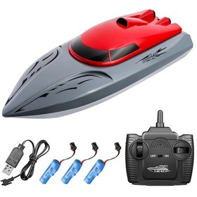 Resim Symbee Hızlı 2.4g Rc Tekne - 20km/s - 3 Pil İle Kırmızı - Uzaktan Kumandalı Deniz Aracı Kırmızı 