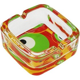 Resim Desenli Kare Şeffaf Kalın Cam Küllük 4434 