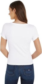 Resim Tommy Jeans TJW SLIM ESSENTIAL RIB V SS Tişört Kadın 