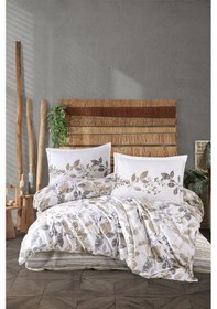 Resim Clasy Azura Bej %100 Pamuk Çift Kişilik Nevresim Takımı Bej 