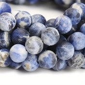Resim 4/6/8/10mm Doğal Taş Mat Sodalit Jasper Boncuklar - Mermer Mavisi & Beyaz Yuvarlak Aralıklı Boncuklar, DIY Takı Yapımı Malzemeleri, El Yapımı Hediye Seçenekleri Erkekler ve Kadınlar İçin, Küpe Komponenti, Kolye Tasarımı için Spacer Boncuklar 