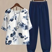 Resim Kadın Modası Seti, Yönlendirme, Zarif Stil, Tam Kapalı Baskı, İlkbahar/Yaz Koleksiyonu, Polyester %95.00, Elastan %5.00, Mürettebat Yaka, 120g/m² Kumaş Ağırlığı 