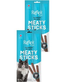 Resim Meaty Sticks Somonlu Kedi Ödül Çubuğu 3x5gr İkili Paket 