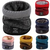 Resim Kış Boyun Isıtıcı Tek Daire Atkı Unisex Polar Astarlı Gradyan Bağlama-Dye Halka Yaka, Dış Mekanda Bisiklet Sürme ve Kayak İçin Uygun Rüzgar Geçirmez Kalın Yüksek Boyun Gaiter Anne ve Baba için Hediye 