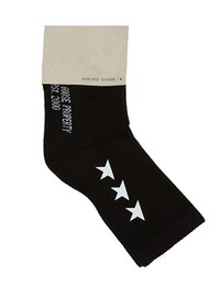Resim Siyah Yıldız Desenli Unisex Çocuk Çorap 