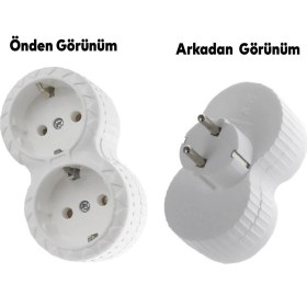 Resim Badem10 Golyat 2 Li Topraklı Çoklu Grup Priz Çoğaltma Ikili Fiş Piriz 