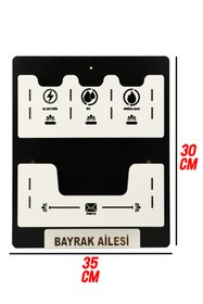 Resim kutuTR Apartman Ortak Fatura & Posta Kutusu Ahşap - Siyah Beyaz 