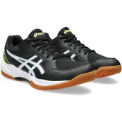 Resim Asics Gel-Task 3 Siyah-Beyaz Erkek Voleybol 