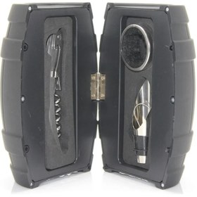 Resim Feyza Design Estetik Fıçı Tasarımlı Tirbuşon Seti, Şık ve Kullanışlı Şarap Aksesuarı 