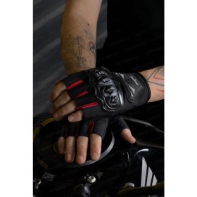 Resim Motobros MW120R Parmaksız Motosiklet Eldiveni Yazlık Yarım Motorcu Eldiveni Kaydırmaz Tutuculu 