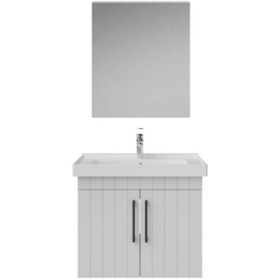 Resim Creavit D20 65 Cm Banyo Dolabı Ve Düz Ayna Takım Mat Beyaz 