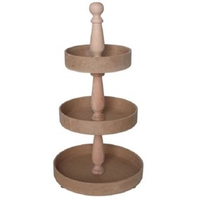 Resim Altınyapı Hobi Market Üç Katlı Yuvarlak Çerez-şekerlik -meymevik - 3 Katlı Ham Mdf Boyasız 