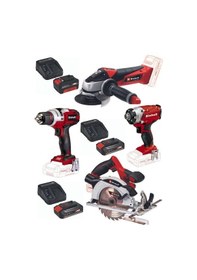 Resim Einhell TE-CI 18/1 Vidalama + TE-CS 18/165/1 Daire Testere + TE-CD 18'li Matkap Te-ag18/115 Taşlama + 2 x 2.5 Ah Akü + 4.0 Ah Akü Set 