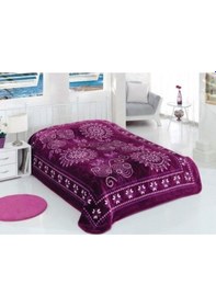Resim Sarar Battaniye Sarar Çift Kişilik Battaniye Point Mürdüm Mor 