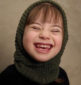Resim Örme Çocuk Balaclava Bere Haki - Haki / 4-9 Yaş 