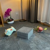 Resim 10 Adet, Yatak Odası ve Oturma Salonu için Birbirine Geç Çekilebilir Matlar Tam Kaplama Zemin Pedleri yıkayabilen Kesilme Özellikli Kabaruk Tatami Mats, 11.8*11. 8 İnch 