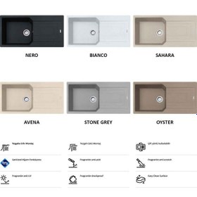 Resim Franke Urban Ubg 611-100 Granit Eviye. Avena Yulaf Rengi . Tek Hazne. Damlalıklı. 100 x 50 CM 