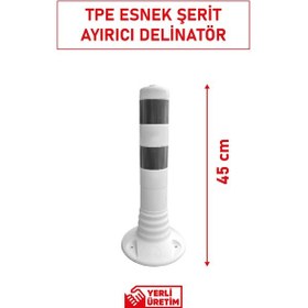 Resim 22023 Tpe S Şerit Ayırıcı Esnek Delinatör 45 Cm Kompakt Boyutlu Trafik Yönlendirme Butonu 
