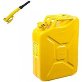 Resim Knc 10 Litre Sarı Metal Benzin Bidonu Hortum Dahil 