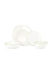 Resim Madame Coco Alette Altın Yaldızlı 6 Kişilik 24 Parça Yemek Takımı - Beyaz/gold Yset0000000048 