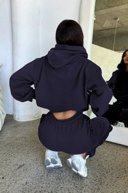 Resim YAKAMEL Kadın Yeni Sezon Basic Model Kapşonlu Eşofman Takımı 