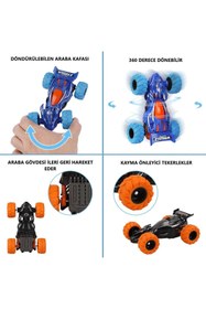 Resim Ailenizin Oyuncakçısı 1 Adet Akrobat Takla Atan Çılgın Oyuncak Araba Sürtmeli Rüzgarlıklı Gövdesi Hareketli 14 Cm. 