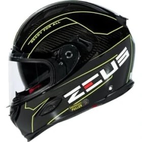Resim Ohbe Express ZS-1800B Motosiklet Kaskı Kapalı Kask Gloss Carbon Am8 Fluo Yellow L 