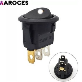 Resim Ic-132 Yuvarlak Nokta Işıklı Beyaz Anahtar On-Off 3P 12V 5 Adet 