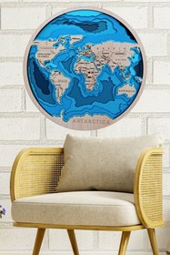 Resim UNT 3d Ahşap Dünya Haritası Çok Katmanlı - İngilizce 